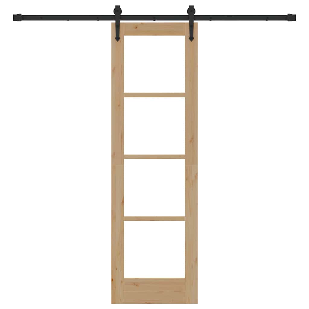 Porta scorrevole Naturale e Nero 61 x 198,5 cm | homemem39