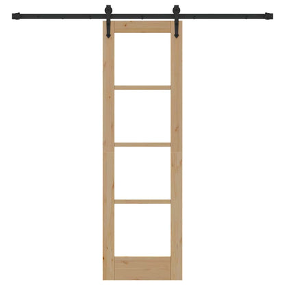 Porta scorrevole Naturale e Nero 61 x 198,5 cm | homemem39