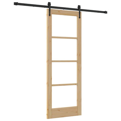 Porta scorrevole Naturale e Nero 73,5 x 198,5 cm | homemem39
