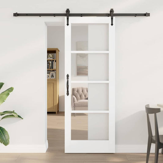Porta Scorrevole Bianco 73.5 x 198.5 cm Legno e metallo