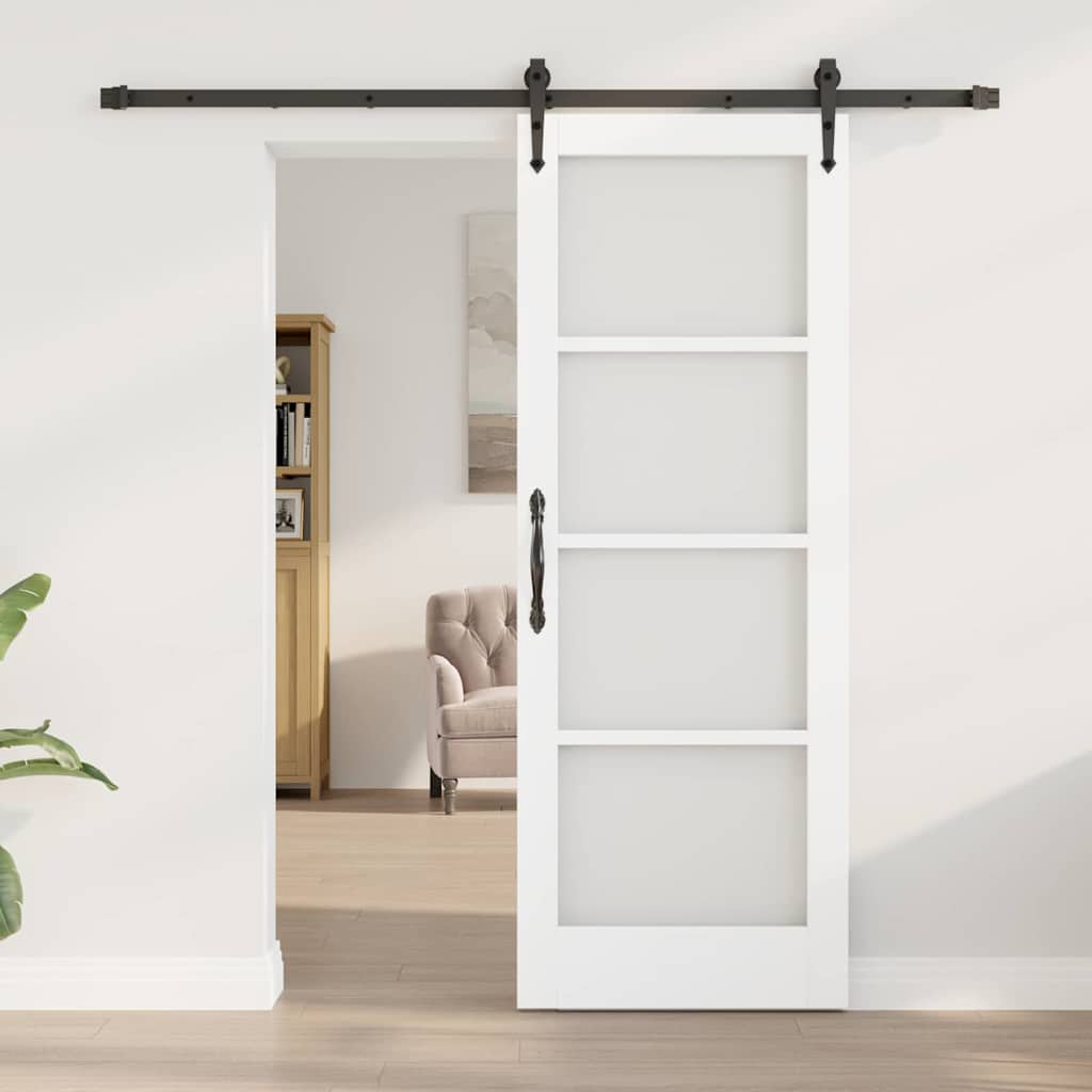 Porta Scorrevole Bianco 73.5 x 198.5 cm Legno e metallo
