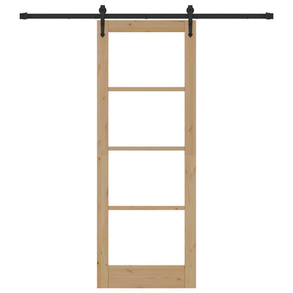Porta Scorrevole Marrone 78 x 211 cm Legno e metallo