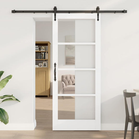 Porta Scorrevole Bianco 83 x 202 cm Legno e metallo