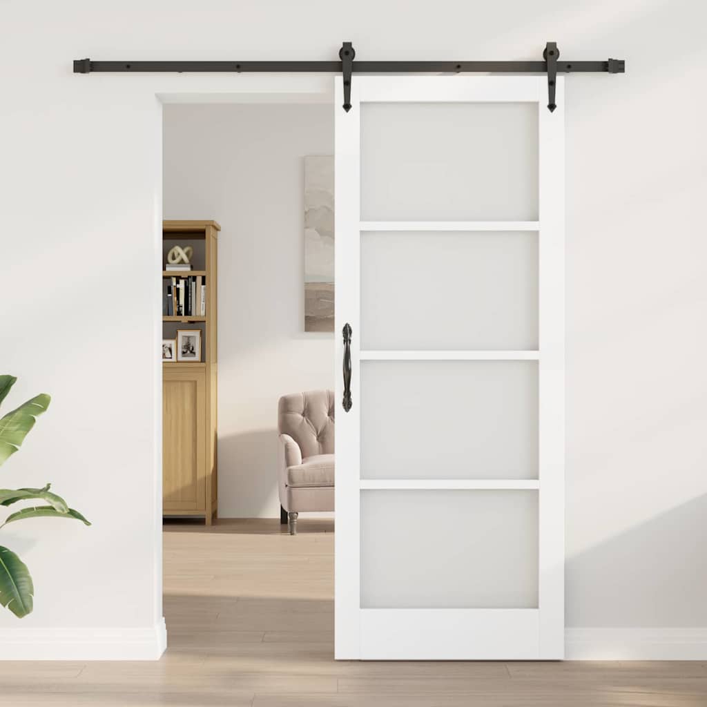 Porta scorrevole Bianco e Nero 83 x 211 cm | homemem39