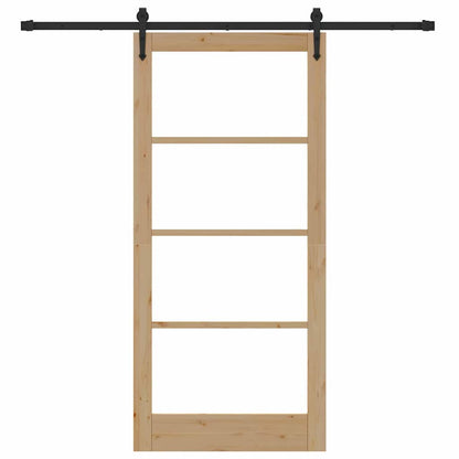 Porta scorrevole Naturale e Nero 93 x 202 cm | homemem39