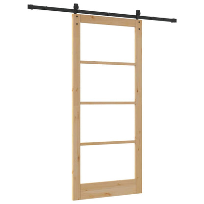 Porta scorrevole Naturale e Nero 93 x 211 cm | homemem39