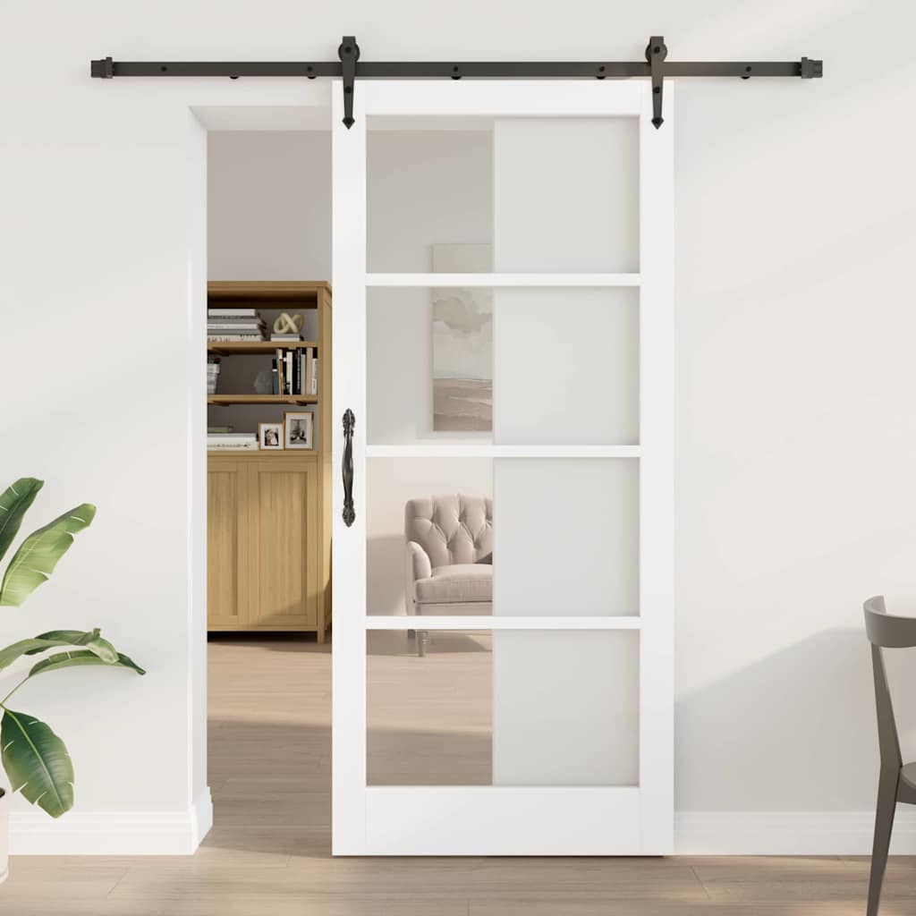 Porta scorrevole Bianco e Nero 93 x 211 cm | homemem39