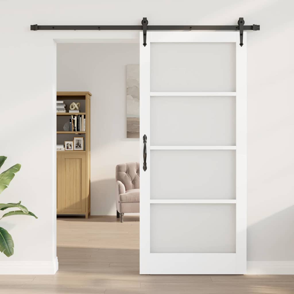 Porta scorrevole Bianco e Nero 93 x 211 cm | homemem39