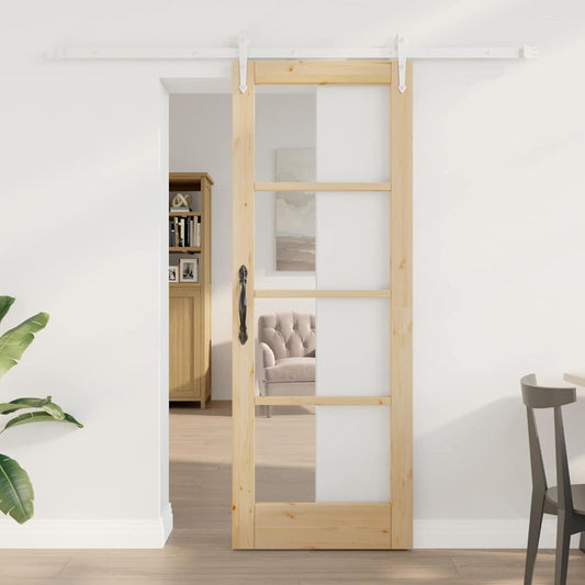 Porta Scorrevole Marrone 73.5 x 198.5 cm Legno e metallo
