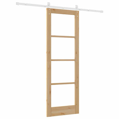 Porta Scorrevole Marrone 73.5 x 211 cm Legno e metallo