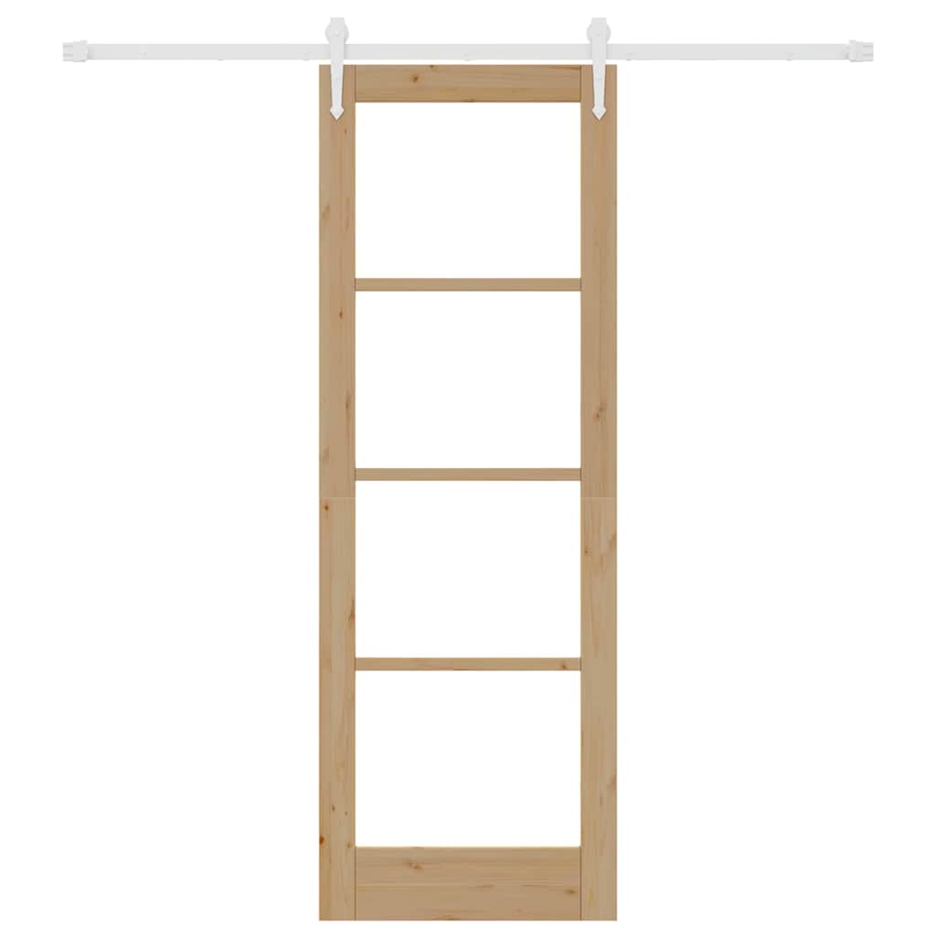 Porta Scorrevole Marrone 73.5 x 211 cm Legno e metallo