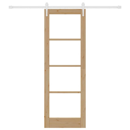 Porta Scorrevole Marrone 73.5 x 211 cm Legno e metallo