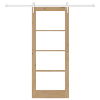 Porta Scorrevole Marrone 83 x 202 cm Legno e metallo