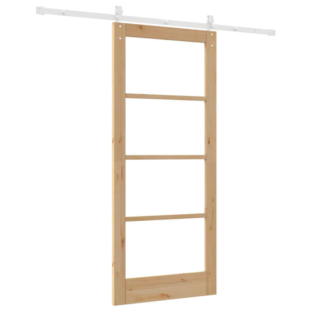 Porta Scorrevole Marrone 86 x 198.5 cm Legno e metallo