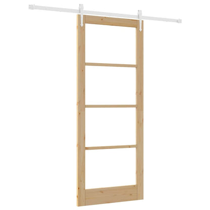 Porta Scorrevole Marrone 86 x 211 cm Legno e metallo