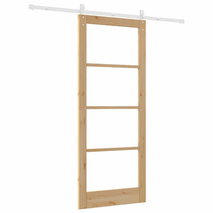 Porta Scorrevole Marrone 86 x 211 cm Legno e metallo