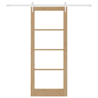 Porta Scorrevole Marrone 86 x 211 cm Legno e metallo