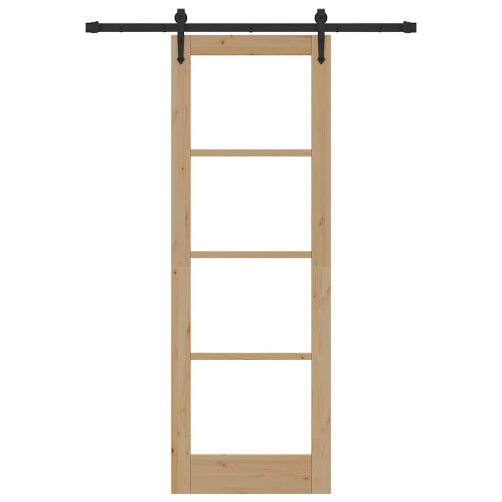 Porta Scorrevole ORKDAL Marrone 73.5 x 211 cm Legno e metallo