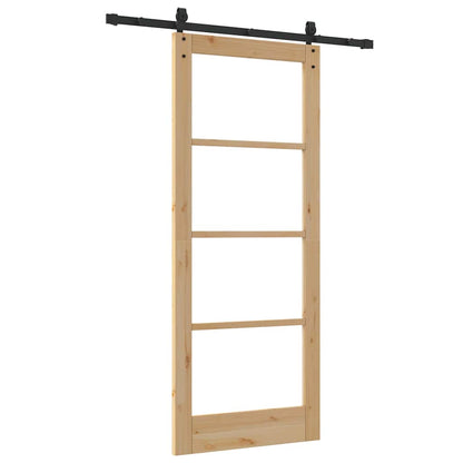 Porta Scorrevole ORKDAL Marrone 83 x 202 cm Legno e metallo