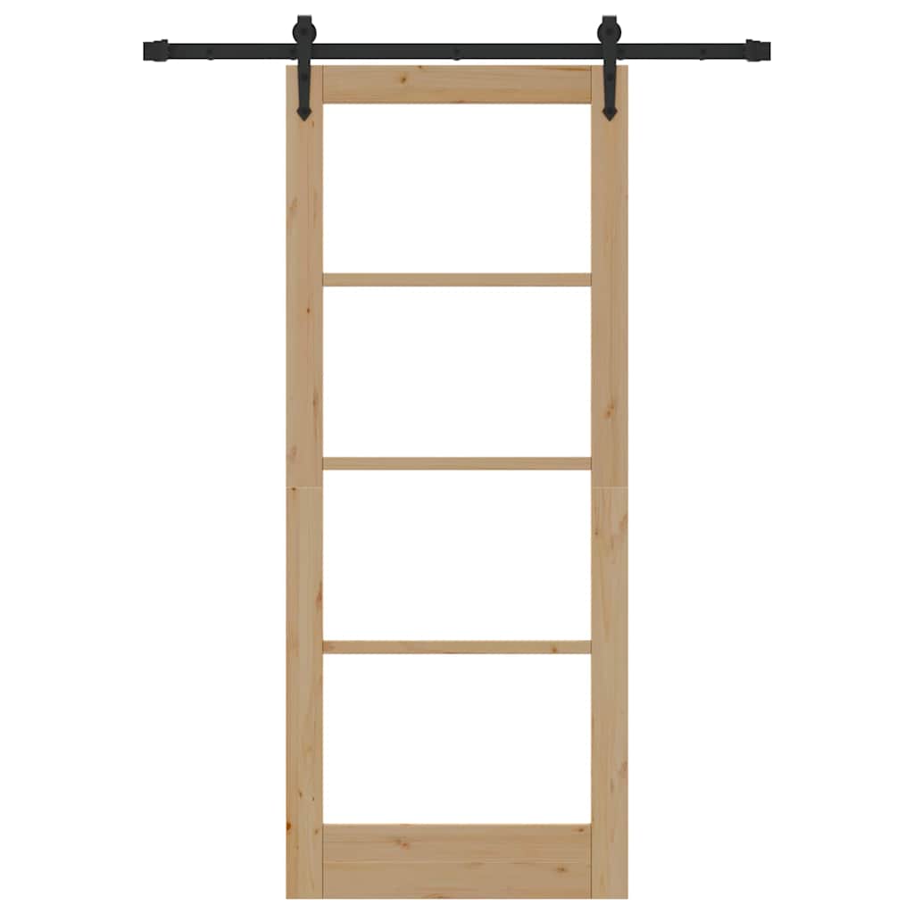 Porta Scorrevole ORKDAL Marrone 83 x 202 cm Legno e metallo