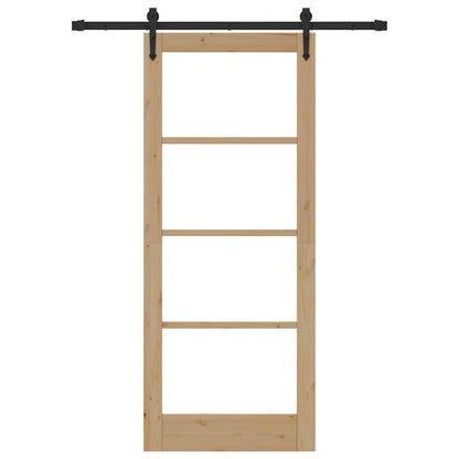 Porta Scorrevole ORKDAL Marrone 83 x 202 cm Legno e metallo