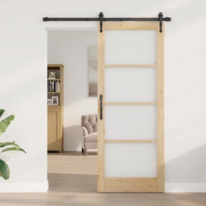 Porta Scorrevole ORKDAL Marrone 83 x 211 cm Legno e metallo