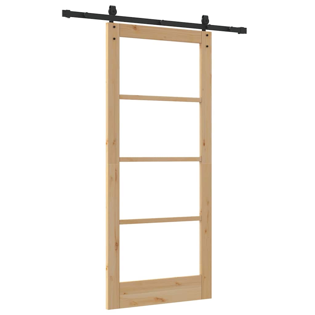 Porta Scorrevole ORKDAL Marrone 86 x 198.5 cm Legno e metallo