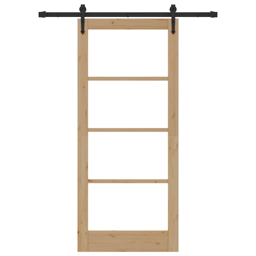 Porta Scorrevole ORKDAL Marrone 86 x 198.5 cm Legno e metallo