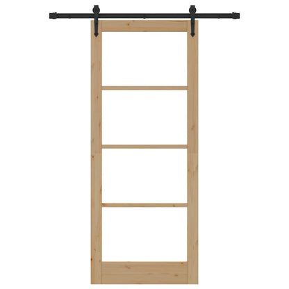 Porta Scorrevole ORKDAL Marrone 86 x 211 cm Legno e metallo
