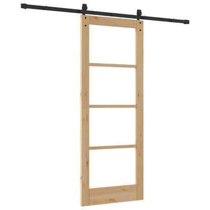 Porta Scorrevole ORKDAL Marrone 78 x 202 cm Legno e metallo