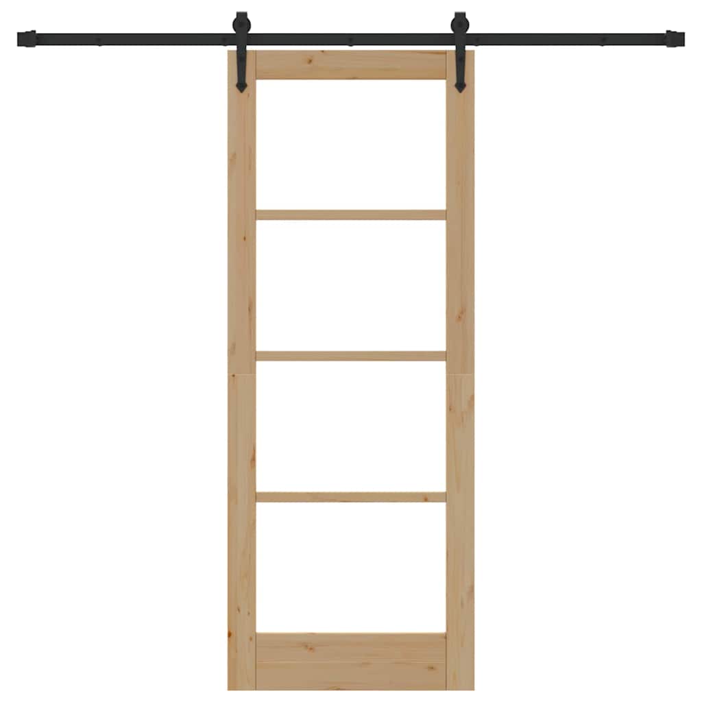 Porta Scorrevole ORKDAL Marrone 78 x 202 cm Legno e metallo