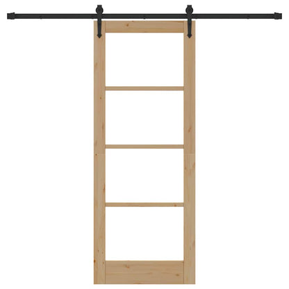 Porta Scorrevole ORKDAL Marrone 78 x 202 cm Legno e metallo