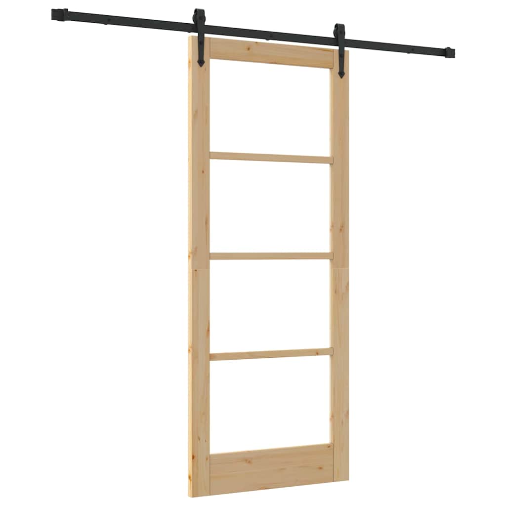 Porta Scorrevole ORKDAL Marrone 83 x 202 cm Legno e metallo