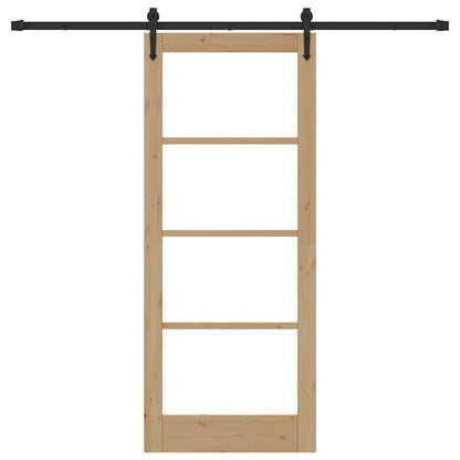 Porta Scorrevole ORKDAL Marrone 83 x 202 cm Legno e metallo
