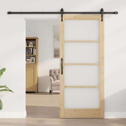 Porta Scorrevole ORKDAL Marrone 86 x 198.5 cm Legno e metallo