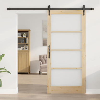 Porta Scorrevole ORKDAL Marrone 93 x 202 cm Legno e metallo