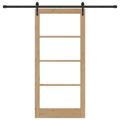 Porta Scorrevole ORKDAL Marrone 93 x 202 cm Legno e metallo