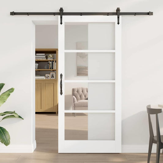 Porta Scorrevole ORKDAL Bianco 93 x 202 cm Legno e metallo