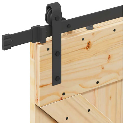 Porta Scorrevole con Set Hardware 100x210cm Legno Massello Pino