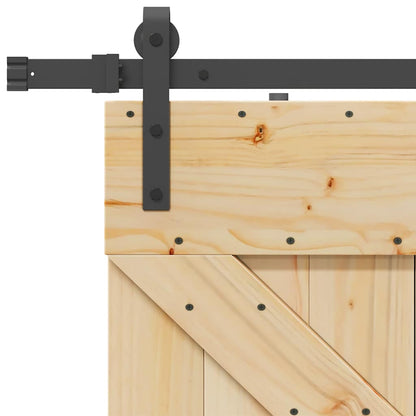 Porta Scorrevole con Set Hardware 100x210cm Legno Massello Pino