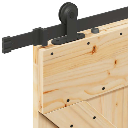 Porta Scorrevole con Set Hardware 80x210 cm Legno Massello Pino
