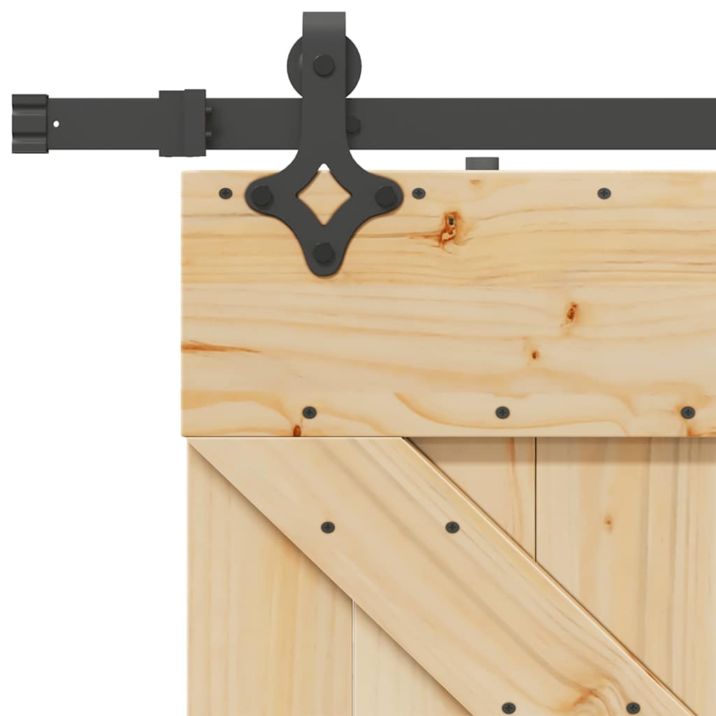 Porta Scorrevole con Set Hardware 80x210 cm Legno Massello Pino