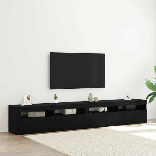 Mobile TV 2 pcs Rovere nero 240 x 35 x 40 cm Legno multistrato