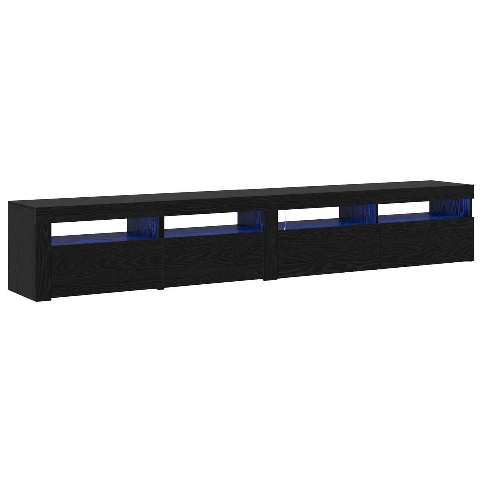 Mobile TV 2 pcs Rovere Nero Legno ingegnerizzato | homemem39