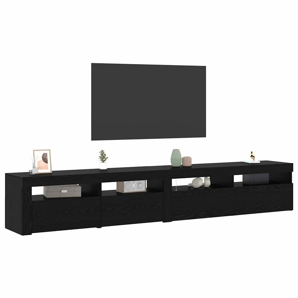 Mobile TV 2 pcs Rovere nero 240 x 35 x 40 cm Legno multistrato