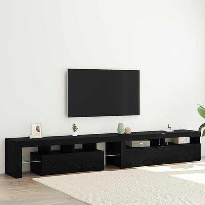 Mobile TV 3 pcs Rovere Nero 260 x 37 x 40 cm Legno multistrato