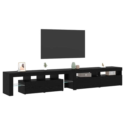 Mobile TV 3 pcs Rovere Nero 260 x 37 x 40 cm Legno multistrato