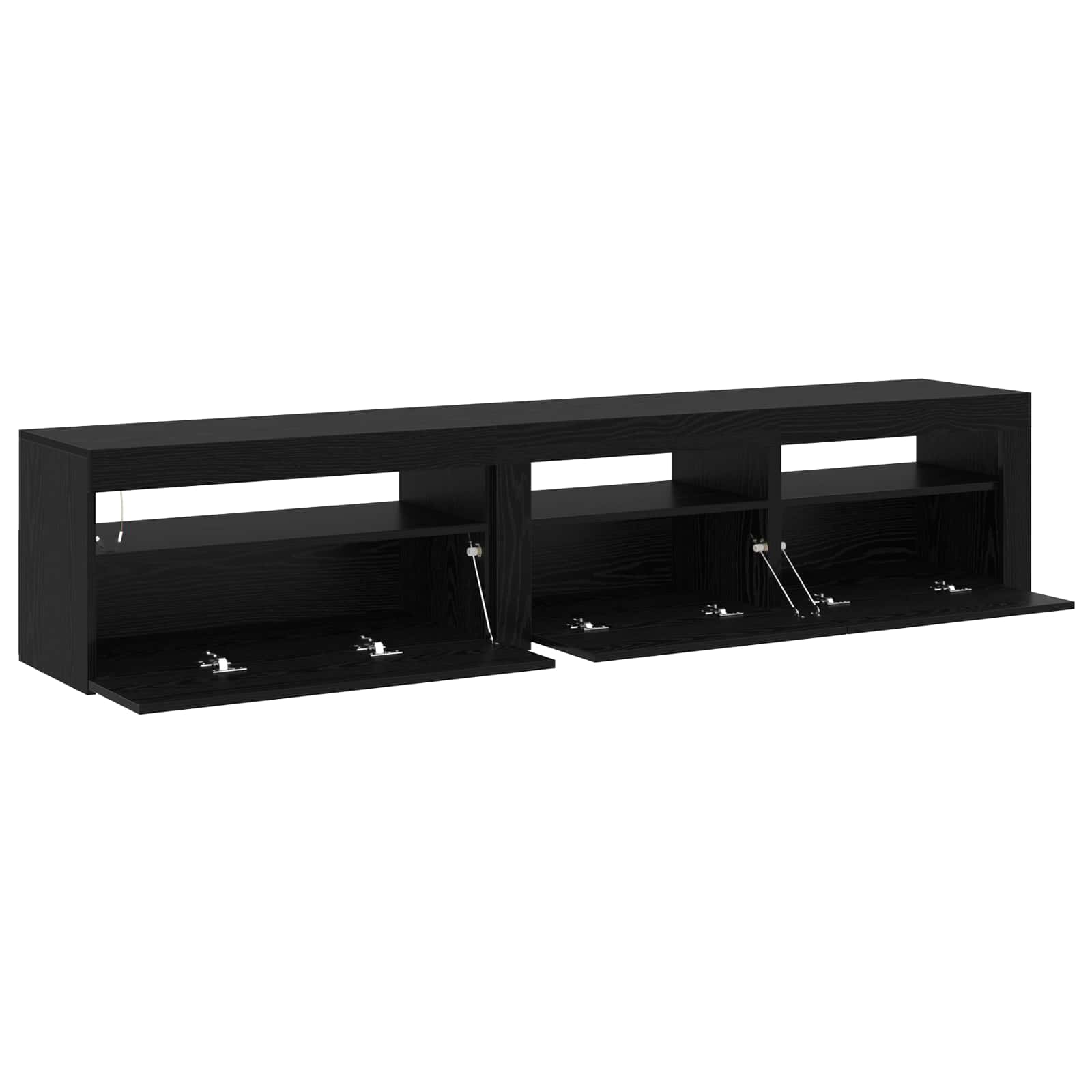 Mobile TV 2 pcs Rovere Nero Legno ingegnerizzato | homemem39