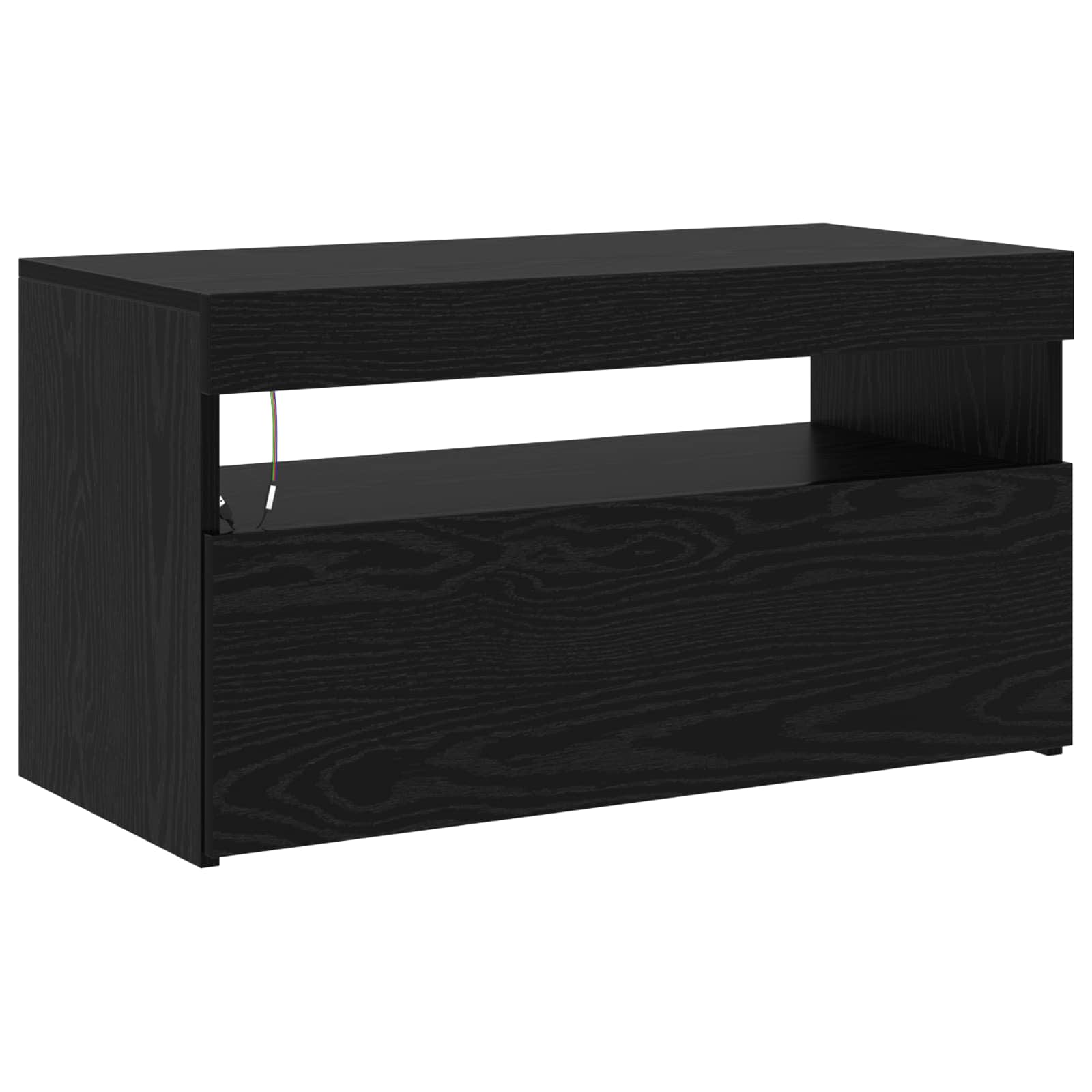 Mobile TV 2 pcs Rovere Nero Legno ingegnerizzato | homemem39