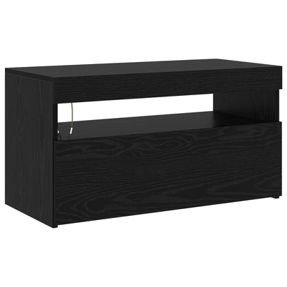 Mobile TV 2 pcs Rovere Nero Legno ingegnerizzato | homemem39